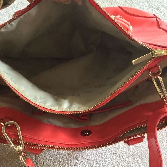 Tory Burch Orange Robinson Double Zip Tote - Picture 10 of 12